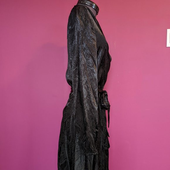 Guess Eco Doha Wrap Dress XS Jet Black - Picture 4 of 14